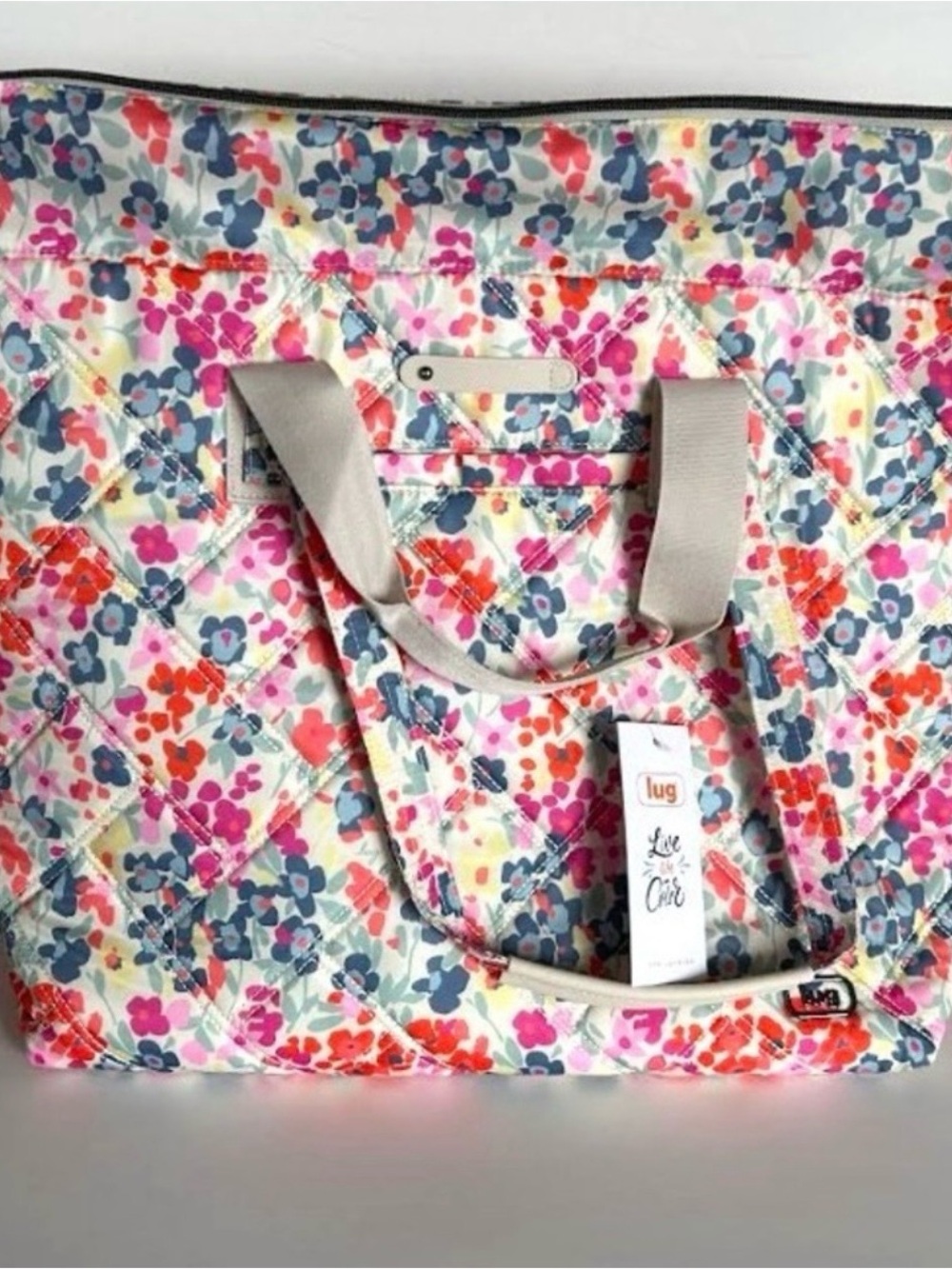 NWT- Lug XL carry all expandable tote- wildflower meadow tote orig $135